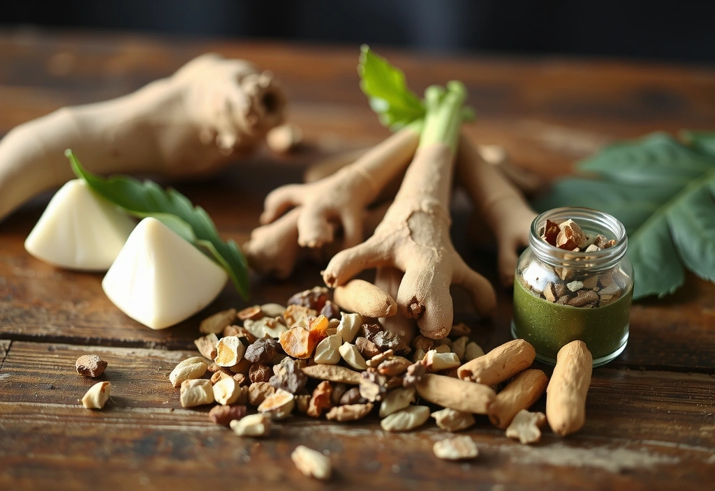 Herbal ingredients in a natural setting