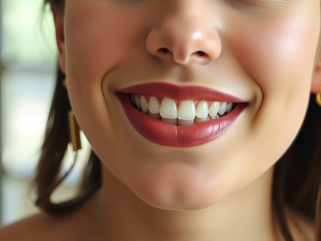 Close-up of a woman's radiant face, showing healthy, well-nourished skin